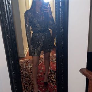 ZARA MESH RHINESTONE DRESS